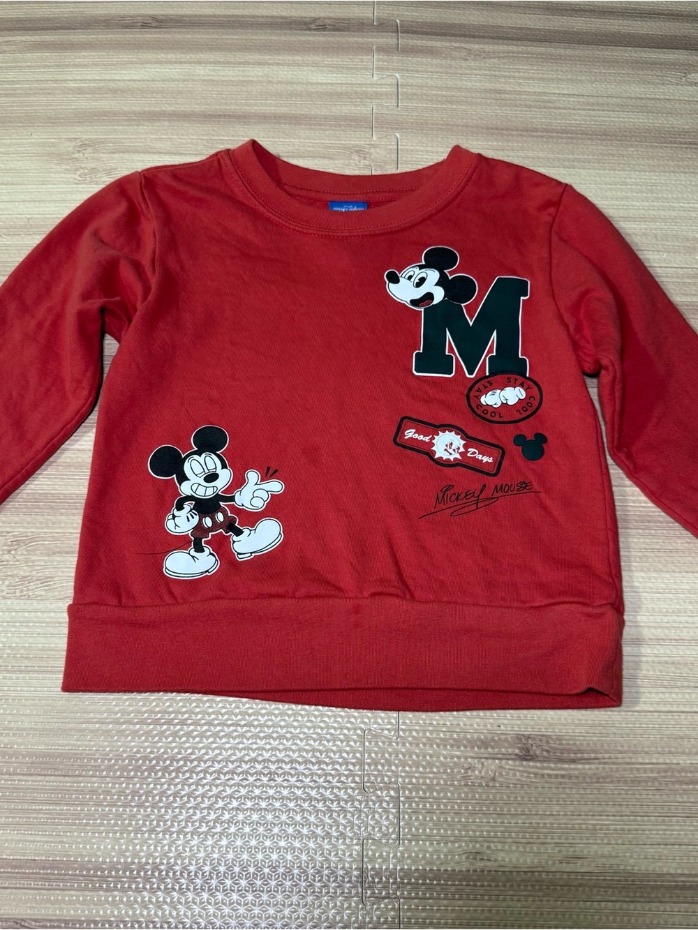 Disney Mickey Mouse Toddler Sweatshirt 4T Red Long Sleeve Boys Pullover